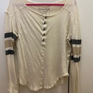 Free People Jersey Striped Long Sleeve Top